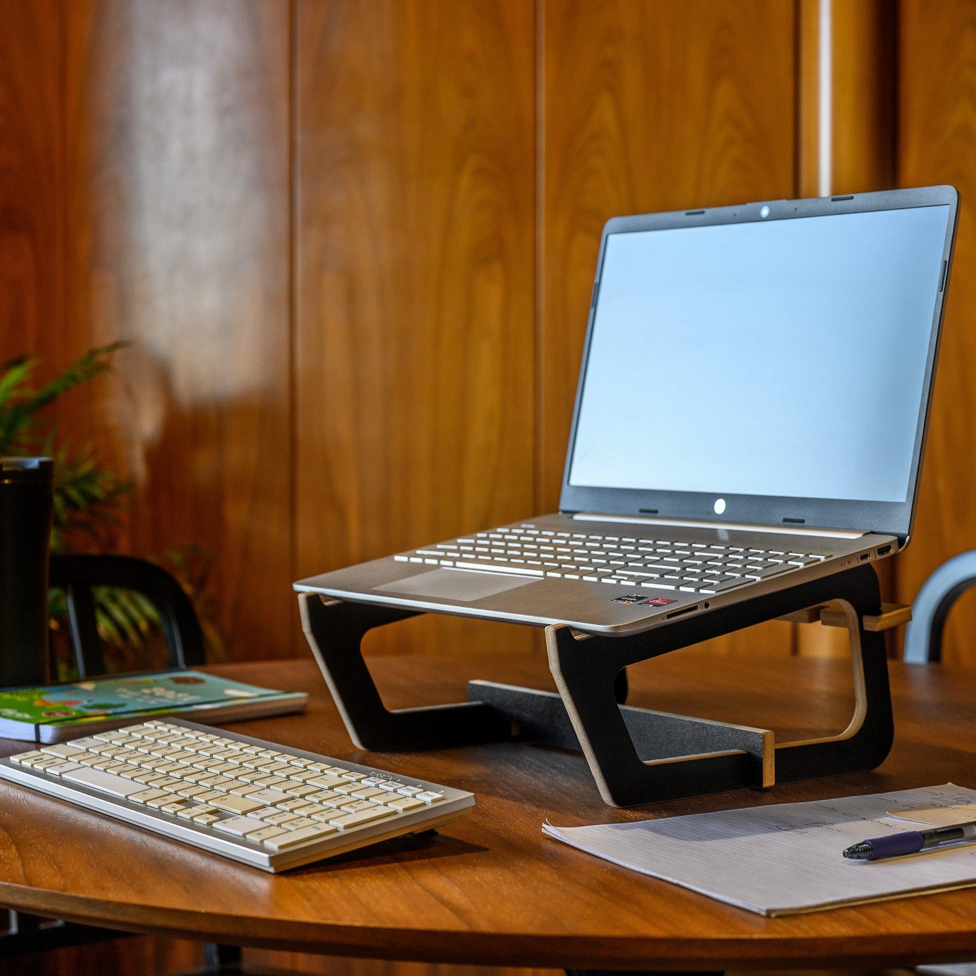 Elevated Laptop Stand - Laptop Docking Stations - e-WOOD Collection - ewoodcollection.com