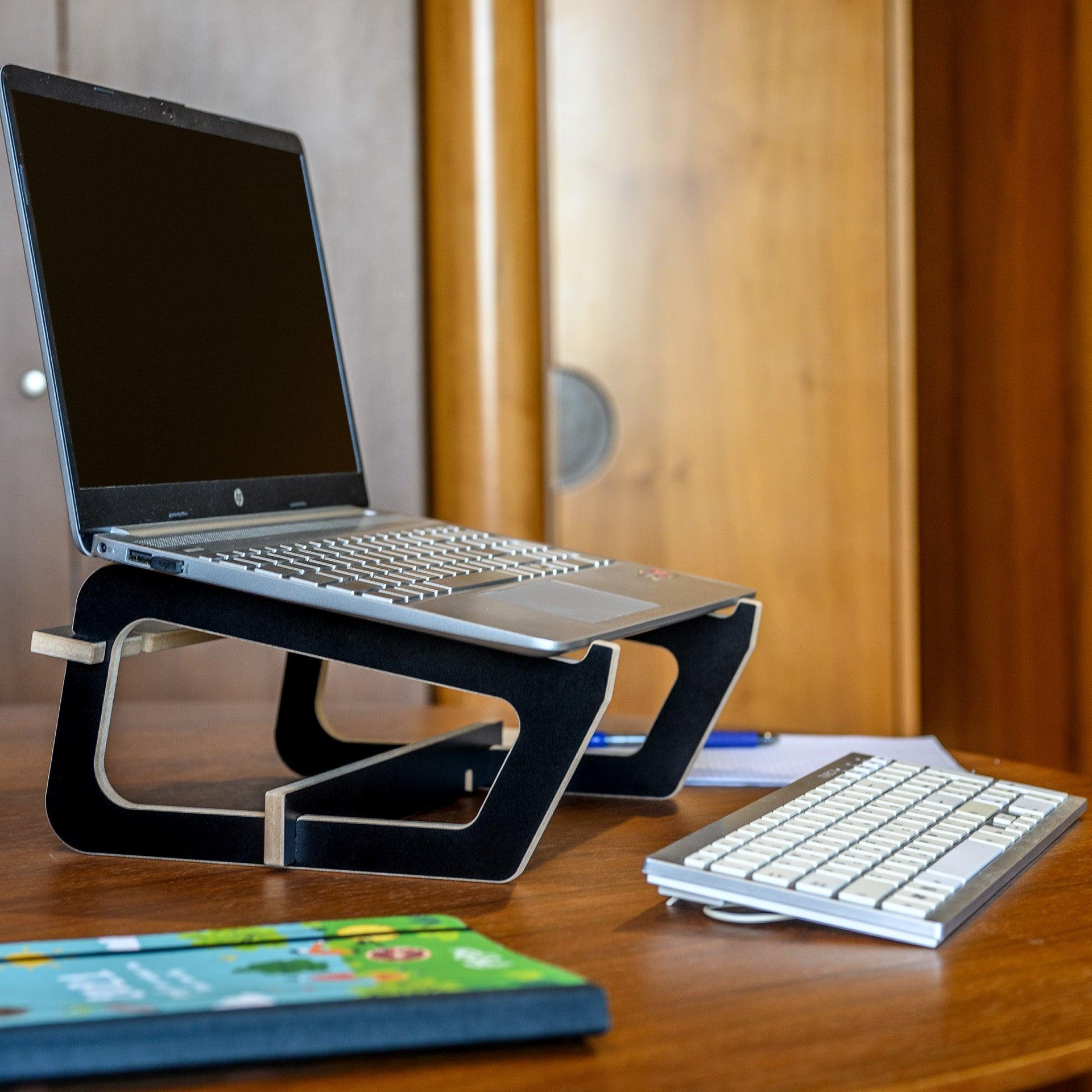 Elevated Laptop Stand - Laptop Docking Stations - e-WOOD Collection - ewoodcollection.com
