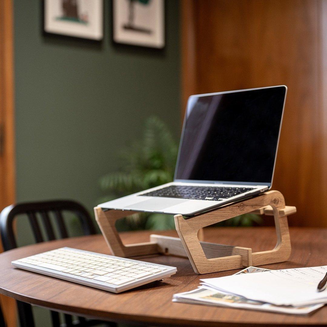 Elevated Laptop Stand - Laptop Docking Stations - e-WOOD Collection - ewoodcollection.com