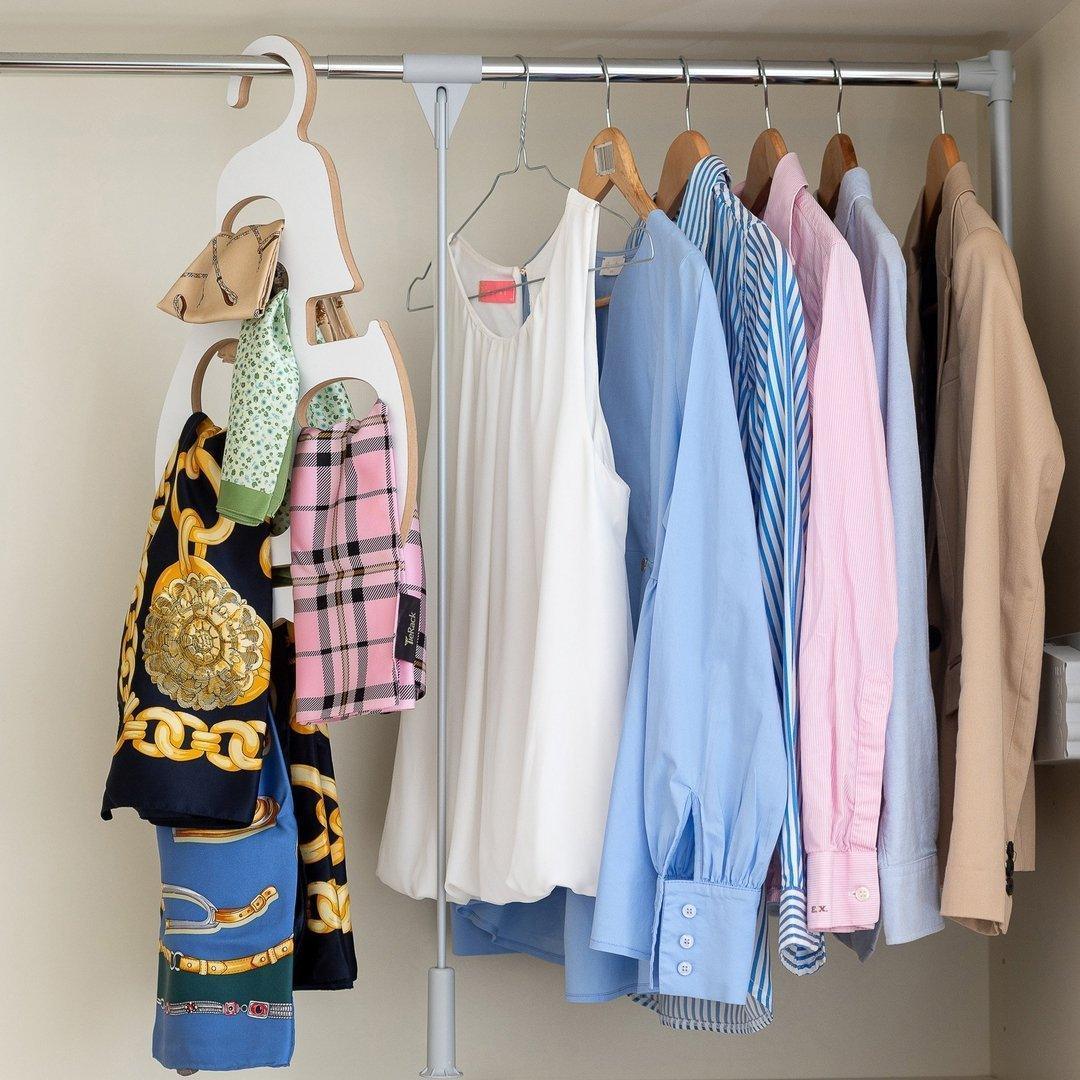 Scarf Organizer - Closet Organizers & Garment Racks - e-WOOD Collection - ewoodcollection.com