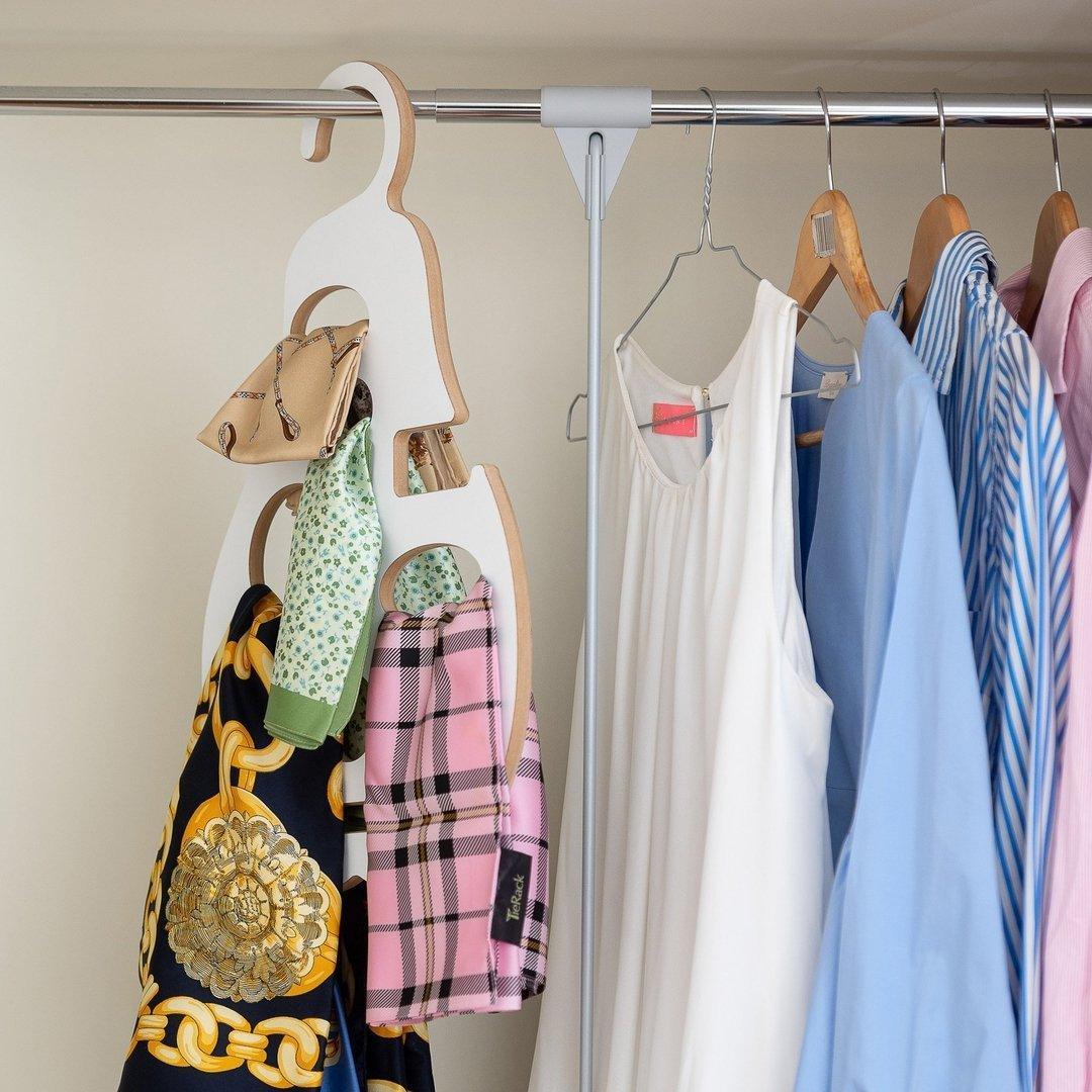Scarf Organizer - Closet Organizers & Garment Racks - e-WOOD Collection - ewoodcollection.com