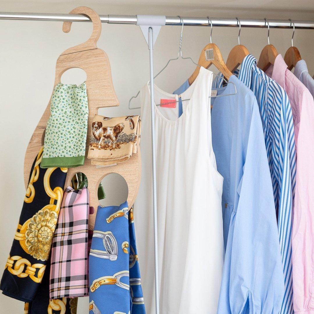 Scarf Organizer - Closet Organizers & Garment Racks - e-WOOD Collection - ewoodcollection.com