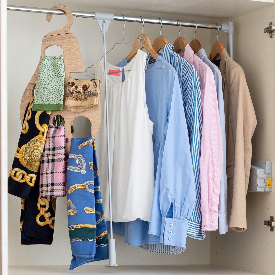Scarf Organizer - Closet Organizers & Garment Racks - e-WOOD Collection - ewoodcollection.com